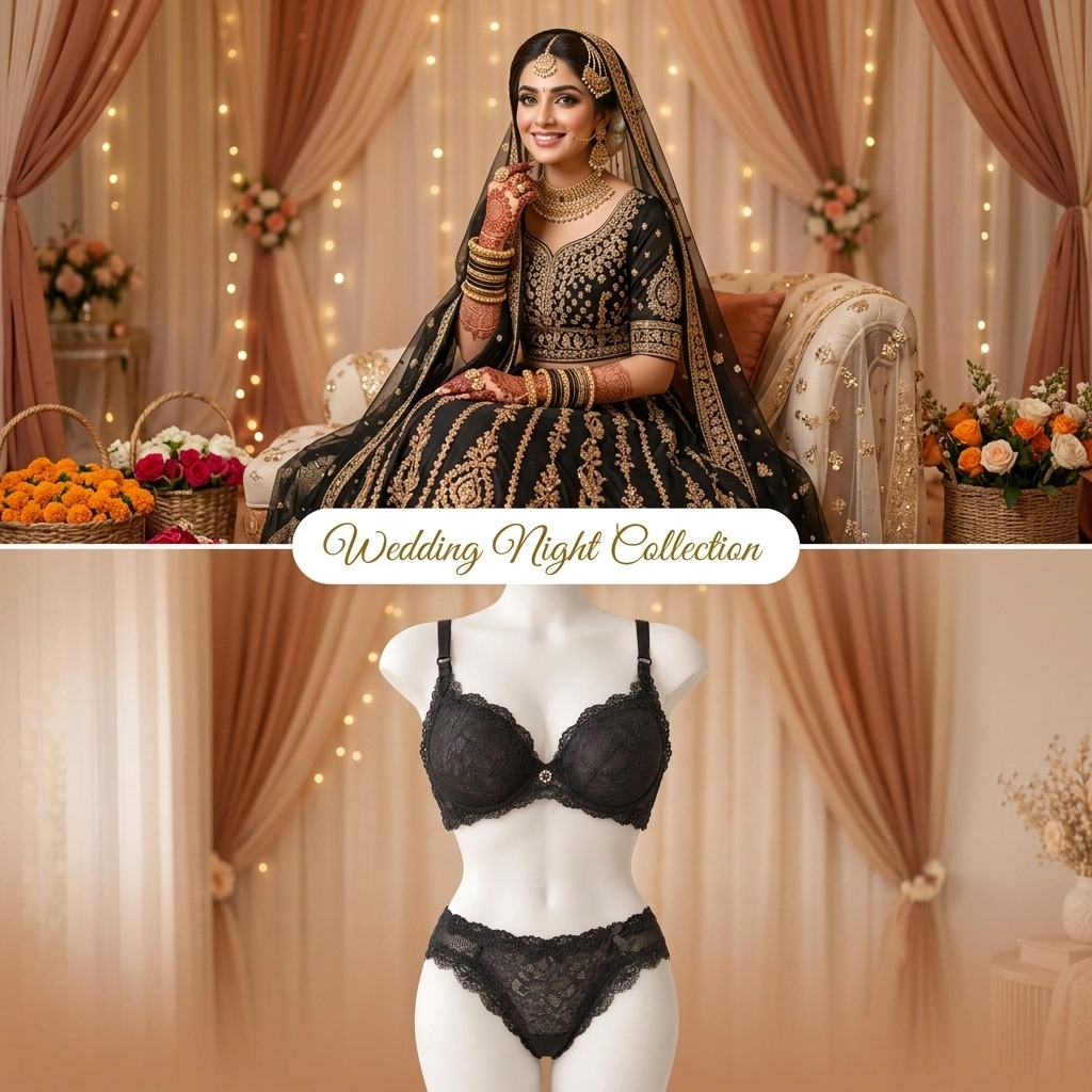 Black Lace Bra and Panty Set