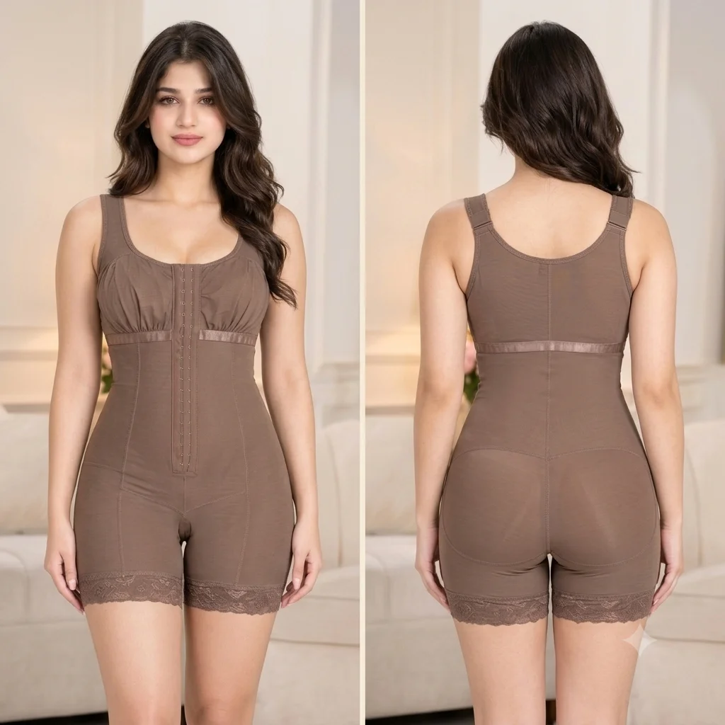 Full Body Shaping Bodysuit for Women in Mocha Brown