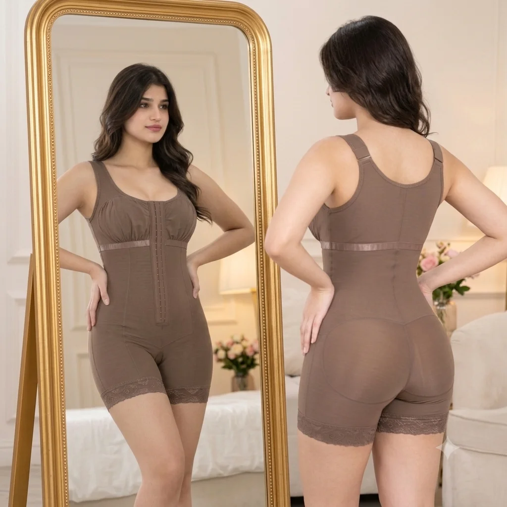 Women’s Full Body Shaping Bodysuit | Firm Control Shaper with Front Hook Closure - Image 3