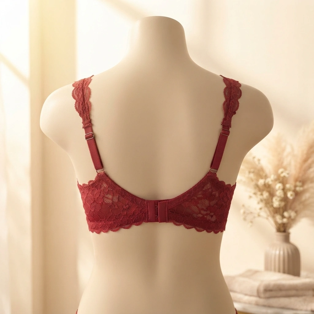 Red Lace Bra Set – Romantic Floral Lingerie - Image 4