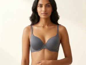 Seamless Smooth Cup Bra with Breathable Mesh Side Panel