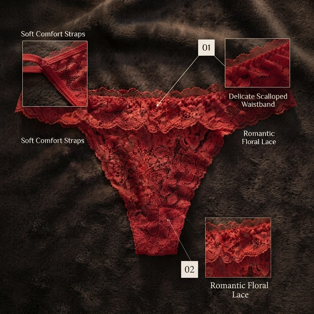 Women’s Lace Thong Panty | Soft Floral Lace Comfortable Stylish Fit - Image 3