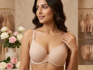 Women’s padded lace bra with adjustable straps and supportive cups imported Bra