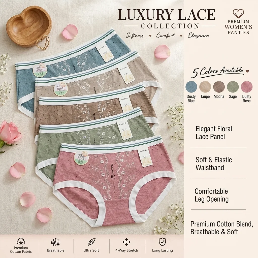 Women’s Cotton Lace Panties | Soft & Breathable - Image 3