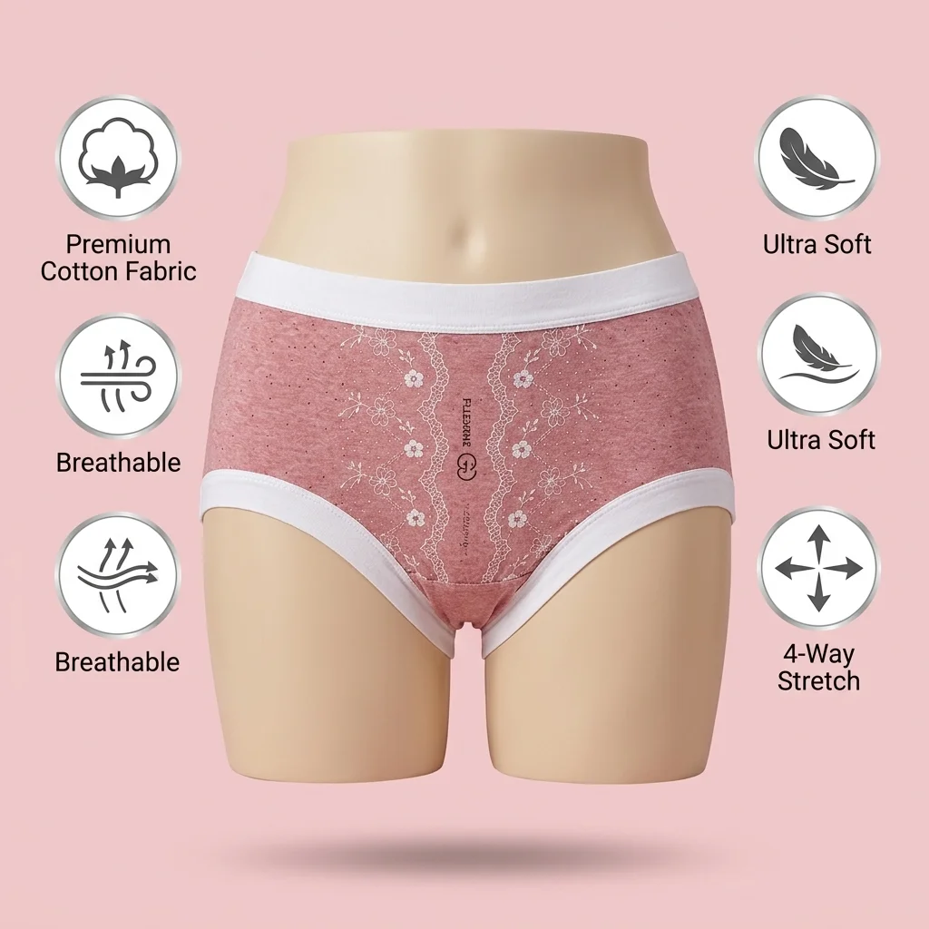 Women’s Cotton Lace Panties in Dusty Blue, Taupe, Mocha, Sage and Dusty Rose