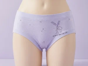 5-Pack Cute Printed Cotton Panties in Pastel Yellow, Soft Pink, Mint Green, Periwinkle Blue, and Lavender