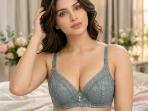 Floral Lace Full Coverage Wireless Bra available in Dusty Green, Nude Beige, Classic Black, and Crisp White