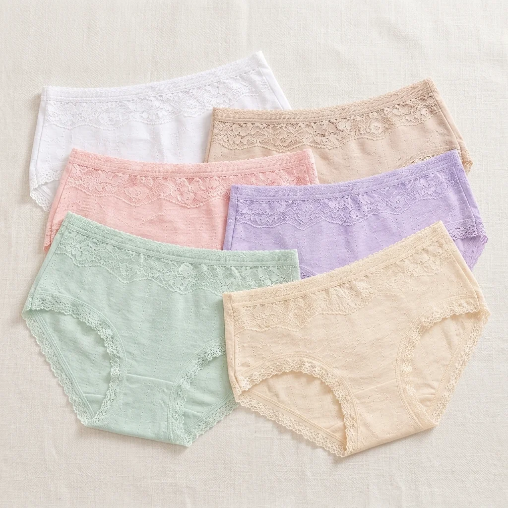 Lace Trim Cotton Panties (Pack of 6) - Image 2