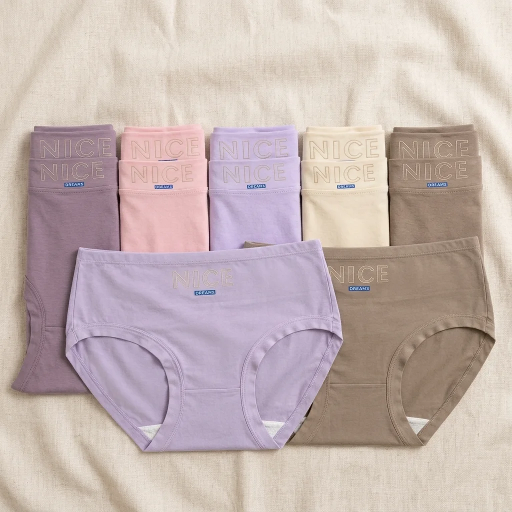 NICE DREAMS Women’s Cotton Briefs, 5 Colors - Image 4
