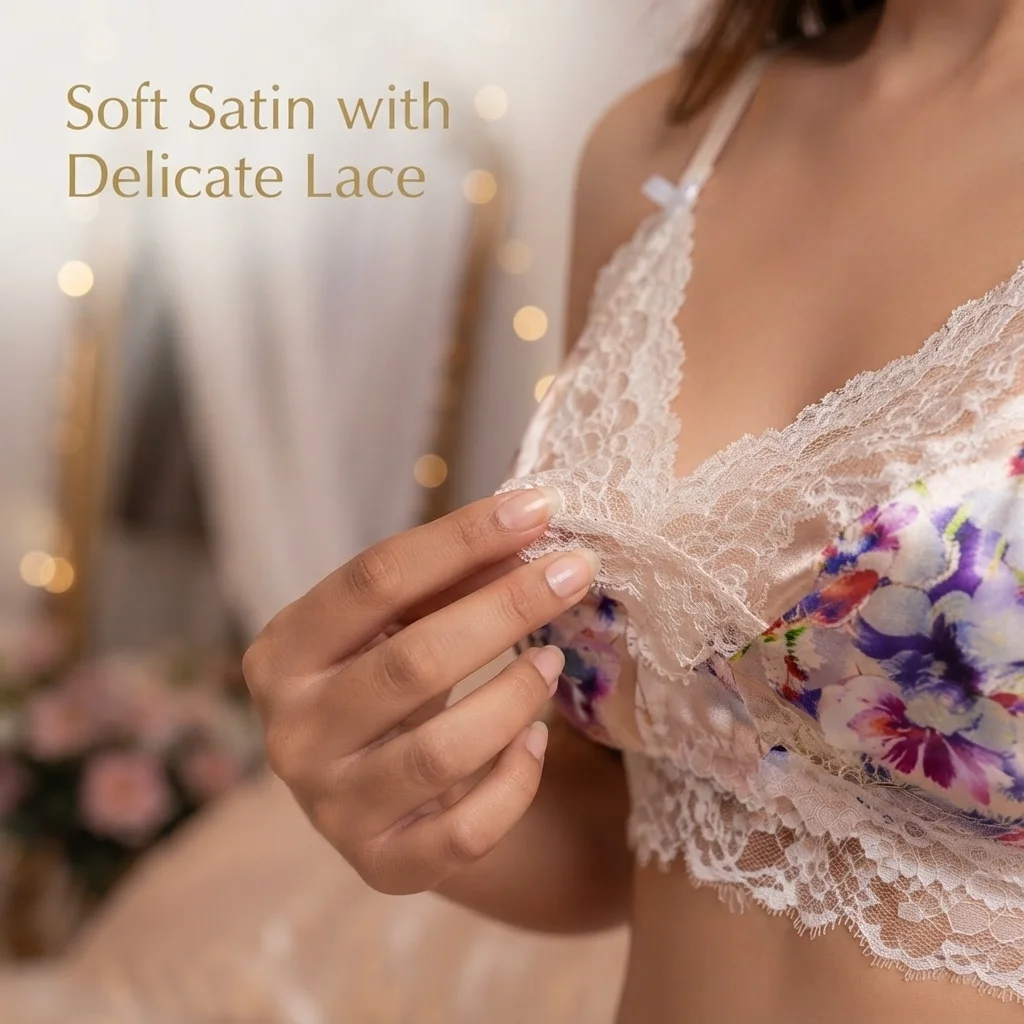 Satin Floral Short Set in Breathable Premium Satin Fabric