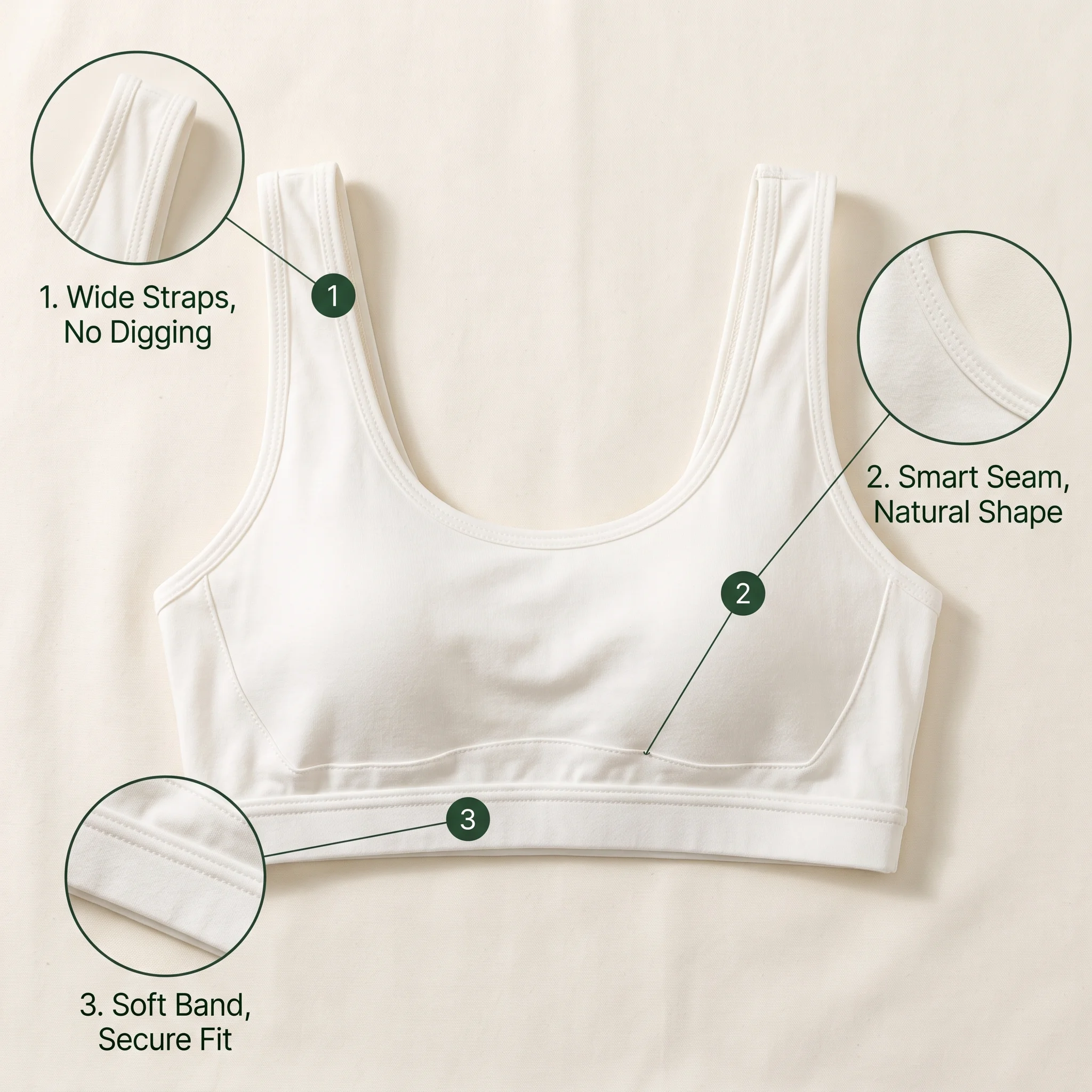 Women's Soft Stretch Bra Full Coverage Wide Strap Bra - Image 5